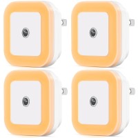 Dimmable Night Light Plug Into Wall, Led Nightlight With Dusk-To-Dawn Sensor, Soft Glow Night Lights Plug In For Kids Room, Hallway, Bedroom, Bathroom, Kitchen,Stairs,2700K Warm White, 0.5W, 4 Packs