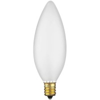 Hc Lighting - E12 Candelabra Base 25 Watt Frosted Torpedo Tip 130 Volt Decorative Chandelier Light Bulb (10 Pack) (25 Watt)