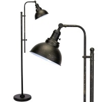 Vonluce Floor Lamp, 65'' Tall Industrial Floor Lamp, Adjustable Height & Head Vintage Metal Standing Reading Pole Lamp, Floor Lamps For Living Room, Bedroom, Office, Farmhouse