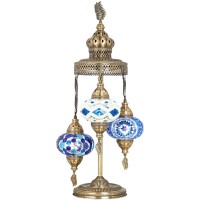 Demmex 3 Big Globes Xl Magnificent Handmade Turkish Moroccan Mosaic Tiffany Style Table Desk Bedside Lamp Lampshade Exotic Night Accent Light For North American Use, 31