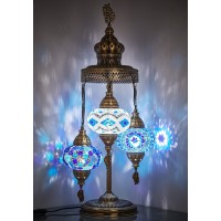 Demmex 3 Big Globes Xl Magnificent Handmade Turkish Moroccan Mosaic Tiffany Style Table Desk Bedside Lamp Lampshade Exotic Night Accent Light For North American Use, 31