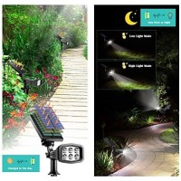 Urpower Solar Lights Outdoor, Upgraded 2 Modes Solar Lights 2-In-1 Waterproof Solar Spotlight Auto On/Off Solar Wall Lights Pathway Lights Landscape Lighting For Yard Garden Pool- Cool White (2 Pack)