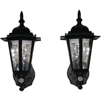 This 2pack of black Battery Powered Motion Activated Plastic LED Wall Sconces from MAXSA Innovations is ideal for porches doorways or around the house Beautiful and classically designed looking as good in the daytime as they do at night they can be mounte