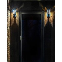 This 2pack of black Battery Powered Motion Activated Plastic LED Wall Sconces from MAXSA Innovations is ideal for porches doorways or around the house Beautiful and classically designed looking as good in the daytime as they do at night they can be mounte