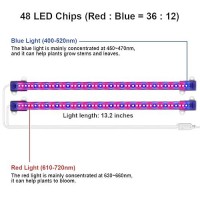 Mosthink Led Grow Light For Indoor Plants 20W Grow Light Strips With Auto Onoff Timer 48 Leds 4 Dimmable Levels Plant Light