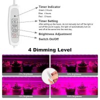 Mosthink Led Grow Light For Indoor Plants 20W Grow Light Strips With Auto Onoff Timer 48 Leds 4 Dimmable Levels Plant Light