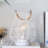 Jhy Design Decorative Cage Bulb Lamp Battery Powered Lights 8.5