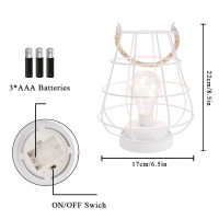 Jhy Design Decorative Cage Bulb Lamp Battery Powered Lights 8.5