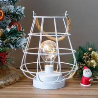 Jhy Design Decorative Cage Bulb Lamp Battery Powered Lights 8.5