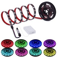 Xyop Led Strip Lights Battery Powered Rgb Led Lights Strip 2M 6.56Ft Battery Operated Led Battery Lights With 3 Keys Controller Waterproof Battery Led Strip Rope Lights For Decoration