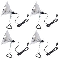 Simple Deluxe Hiwkltclamplightmx4 4-Pack Clamp Lamp Light With 8.5 Inch Aluminum Reflector Up To 150 Watt E26 Socket (No Bulb Included) 6 Feet 18/2 Spt-2 Cord, Silver