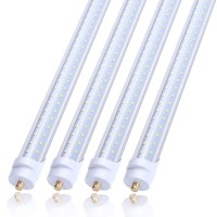 Jomitop T8 V Shaped 8Ft Led Tube Light 65W 270 Degree Single Pin Fa8 Base, 7800Lm, 5000K Daylight White, 8 Foot Double Side (150W Led Fluorescent Bulbs Replacement),Dual-Ended Power Ac 85-277V 4 Pack