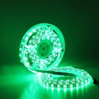 Yunbo Led Strip Light 12V Green 16.4Ft/5M 300 Units Cuttable Smd 5050 Black Pcb Board Waterproof Ip65 Flexible Led Tape Light For Boat, Car, Bar, Party, Holiday Decoration Lighting(No Power)