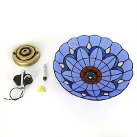 Tfcfl Flush Mount Ceiling Light Stained Glass Lamp Shade Bedroom Fixture Glass Shade Lighting Fixture