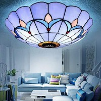 Tfcfl Flush Mount Ceiling Light Stained Glass Lamp Shade Bedroom Fixture Glass Shade Lighting Fixture