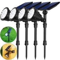 Jsot 600 Lm Solar Spotlights Outdoor For Garden,Ip65 Waterproof Solar Spot Lights Landscape Lighting For Walkway Wall Garden Backyard Path Pathway Driveway 18Led Beads Cool White 4 Pack