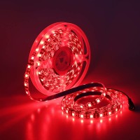 Yunbo Led Strip Light 12V Red 620625Nm 164Ft5M 300 Units Smd 5050 Black Pcb Cuttable Ip65 Waterproof Flexible Led Tape Light