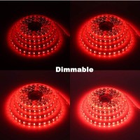 Yunbo Led Strip Light 12V Red 620625Nm 164Ft5M 300 Units Smd 5050 Black Pcb Cuttable Ip65 Waterproof Flexible Led Tape Light