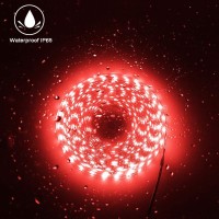 Yunbo Led Strip Light 12V Red 620625Nm 164Ft5M 300 Units Smd 5050 Black Pcb Cuttable Ip65 Waterproof Flexible Led Tape Light