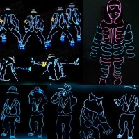 Abaldi El Wire 3M Neon Rope Light Glowing Strobing Electroluminescent Light With Battery Pack Controller For Parties Halloween