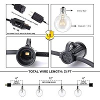 Komoon Outdoor String Lights 25 Ft 27 Pcs G40 Edison Bulbs Backyard Patio Lights For Pergola Balcony Gazebo Porch Wedding Party