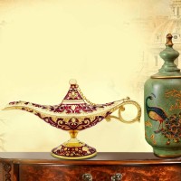 Sunmall Vintage Legend Aladdin Lamp Magic Genie Wishing Lightcollectable Rare Classic Arabian Costume Props Lamp Tabletop Decor