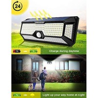 Leclstar Solar Outdoor Lights - 4000Lm 268 Led Security Lights With 4 Wide Angle, Motion Sensor Lights For Outside, Ip65 Waterproof Solar Powered Wireless Flood Wall Lights With 3 Modes