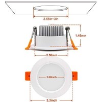 Ygs-Tech 3 Inch Led Recessed Lighting Dimmable Downlight, 5W(40W Halogen Equivalent), 3000K Warm White, Cri80, Led Ceiling Light With Led Driver (10 Pack)