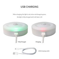 Motion Sensor Light 5V Usb Powered Led Puck Lights Rechargeable Motion Activated Closet Light Wireless Smart Under Cabinet Lighting Warm White Led Night Light For Bedroom Stair Hallway Decor (2 Packs)