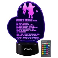 Ljoykid Heart Shaped Led 3D Light Mother Gifts For Christmas Mother'S Day Gift Mother'S Poem Night Light Birthday Gifts For Mom