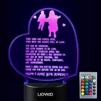 Ljoykid Heart Shaped Led 3D Light Mother Gifts For Christmas Mother'S Day Gift Mother'S Poem Night Light Birthday Gifts For Mom