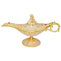 Sunmall Vintage Legend Aladdin Lamp Magic Genie Wishing Lightcollectable Rare Classic Arabian Costume Props Lamp Tabletop Decor