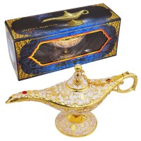 Sunmall Vintage Legend Aladdin Lamp Magic Genie Wishing Lightcollectable Rare Classic Arabian Costume Props Lamp Tabletop Decor