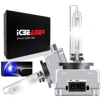 IcBEAMER 30000K D1R D1c D1S Xenon HID Direct Replacement Replace OEM Headlight Low Beam light bulbs color Dark Blue