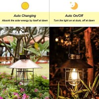 Solar Lantern Outdoor Hanging - Waterproof Vintage Metal Solar Lantern Light With Warm White Edison Bulb Decorative For Patio, Backyard, Porch, Yard