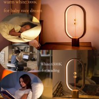 Xhope4U Table Lamp For Bedroom - Balance Lamp,Bedside Lamp With Touch Dimmer,Nightstand Lamp,3 Level Brightness Rechargered Night Light For Home,Office,College Dorm (Wood Color)