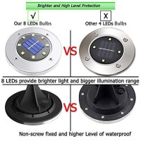 Biling Solar Lights Outdoor, Solar Disk Lights (8 Leds /4 Pack) Waterproof Solar Garden Lights Outdoor For Patio Pathway Ground Lawn Yard Driveway Walkway - White