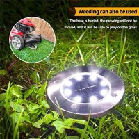 Biling Solar Lights Outdoor, Solar Disk Lights (8 Leds /4 Pack) Waterproof Solar Garden Lights Outdoor For Patio Pathway Ground Lawn Yard Driveway Walkway - White