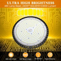 Treonyia Ufo Led High Bay Light, 200W Commercial Bay Lighting 1-10V Dimmable Etl Listed 28000Lm 5000K, 5' Cable With Us Plug Led Shop Lights For Warehouse Workshop Garage Factory