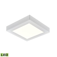 Ceiling Essentials Titan 5.5-Inch Square Flush Mount In White - Integrated Led