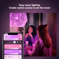 Philips Hue White And Color Ambiance A19 Base Lumen Led Smart Bulb, 800 Lumens, Bluetooth & Zigbee Compatible (Hue Hub Optional), Works With Alexa & Google Assistant, 1 Bulb