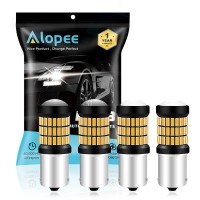 Alopee- 9V-18V Dc 7507 Led Bulb Amber Yellow Super Bright Bau15S Bulb Replacement For 5009 Py21W 12496 Led Turn Signal Bulb Blinker Lights, 60Pcs 4014 Chips, Non Polarity, Pack Of 4