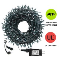 Vtechology 300 Led Warm White Christmas Tree Lights 105Ft Connectable Christmas Lights String With 8Modes Ul Certified Christmas