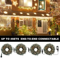 Vtechology 300 Led Warm White Christmas Tree Lights 105Ft Connectable Christmas Lights String With 8Modes Ul Certified Christmas