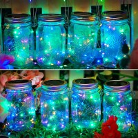 Sunkite Solar Mason Jar Lights 8 Pack 15 Led Waterproof Fairy Firefly Jar Lids String Lights With Hangersno Jars Patio Yard