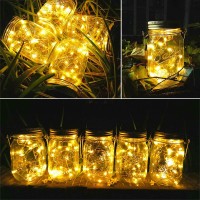 Sunkite Solar Mason Jar Lights 8 Pack 15 Led Waterproof Fairy Firefly Jar Lids String Lights With Hangersno Jars Patio Yard