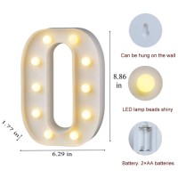 Mumuxi Marquee Light Up Letters | Large Light Up Numbers | Battery Powered And Bright With Every Letter Of The Alphabet | For Wedding, Birthday, Party, Celebration, Christmas Or Home Decoration (O)