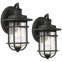 John Timberland Markham Modern Outdoor Wall Light Fixtures Set Of 2 Textured Black 10 1/2