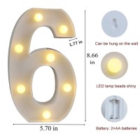 Mumuxi Marquee Light Up Letters | Large Light Up Numbers | Battery Powered And Bright With Every Letter Of The Alphabet | For Wedding, Birthday, Party, Celebration, Christmas Or Home Decoration (6)