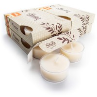 Cinnamon Vanilla Premium Tealight Candles Bulk Pack - Highly Scented With Natural Oils - 24 Beige Tea Lights - Beautiful Candlelight - Made In The Usa - Bakery & Food Collection